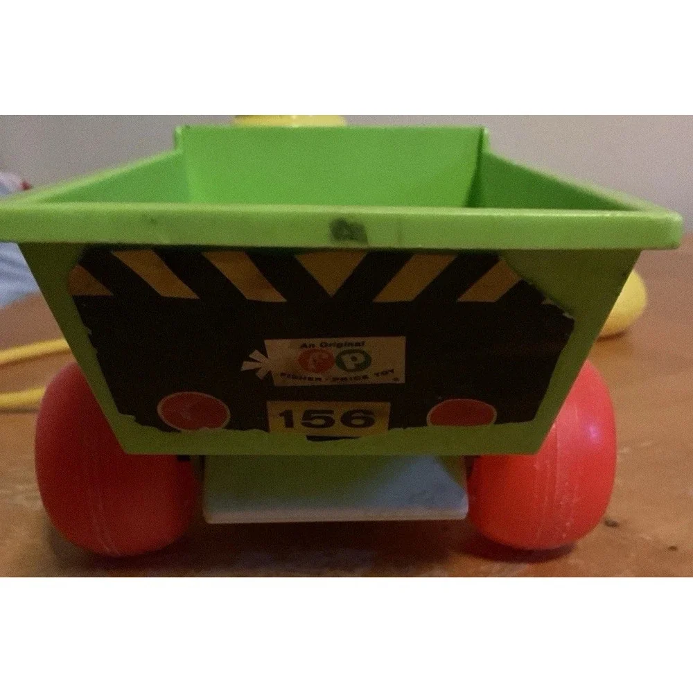 Vintage FISHER PRICE 1981‎ Airplane And 1970s Jiffy Dump Truck  Pull Toys,